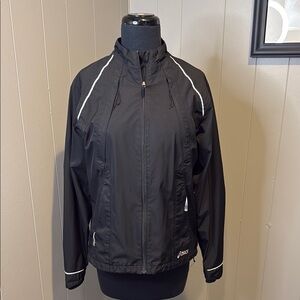 Asics Women's Medium Black Utility Jacket with White Reflective Trim